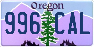 OR license plate 996CAL