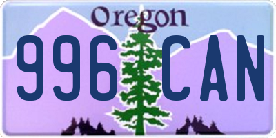 OR license plate 996CAN