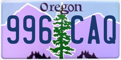 OR license plate 996CAQ