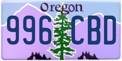 OR license plate 996CBD