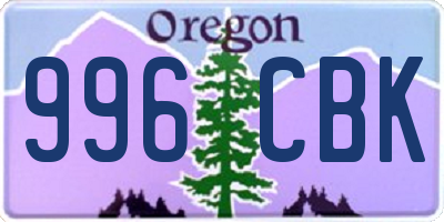 OR license plate 996CBK