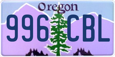 OR license plate 996CBL