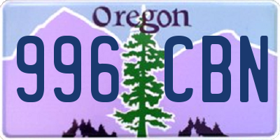 OR license plate 996CBN