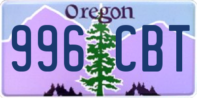 OR license plate 996CBT
