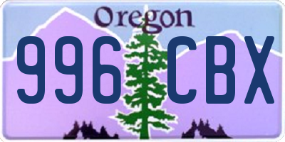 OR license plate 996CBX