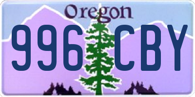 OR license plate 996CBY