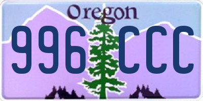 OR license plate 996CCC