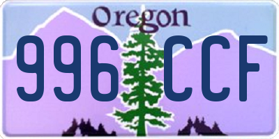OR license plate 996CCF
