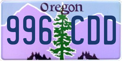 OR license plate 996CDD