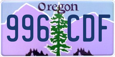 OR license plate 996CDF