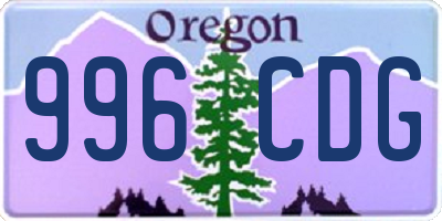 OR license plate 996CDG