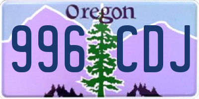 OR license plate 996CDJ