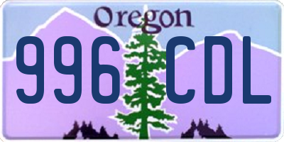 OR license plate 996CDL