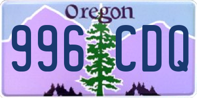 OR license plate 996CDQ