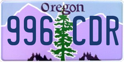 OR license plate 996CDR