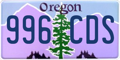OR license plate 996CDS