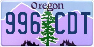 OR license plate 996CDT