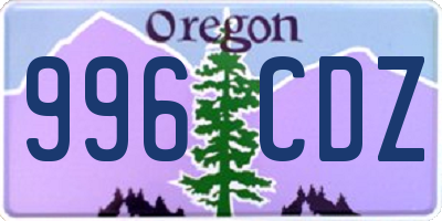 OR license plate 996CDZ