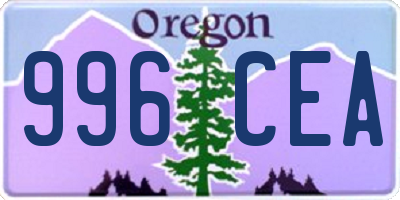 OR license plate 996CEA