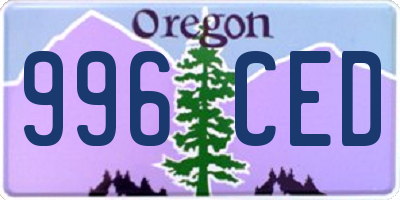 OR license plate 996CED