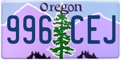 OR license plate 996CEJ