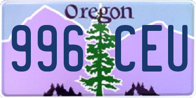 OR license plate 996CEU