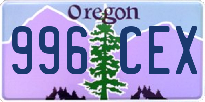 OR license plate 996CEX