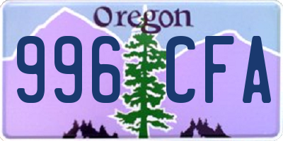 OR license plate 996CFA