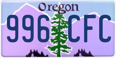 OR license plate 996CFC