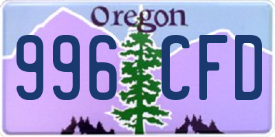 OR license plate 996CFD