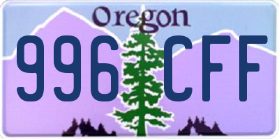 OR license plate 996CFF