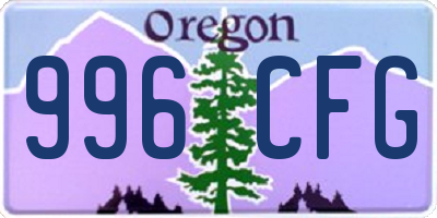 OR license plate 996CFG
