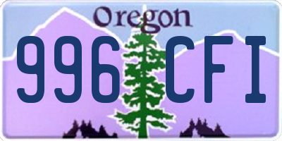 OR license plate 996CFI
