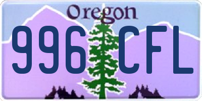 OR license plate 996CFL