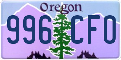 OR license plate 996CFO