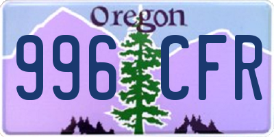 OR license plate 996CFR