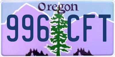 OR license plate 996CFT