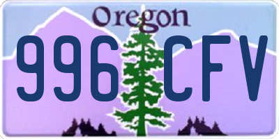 OR license plate 996CFV