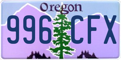 OR license plate 996CFX
