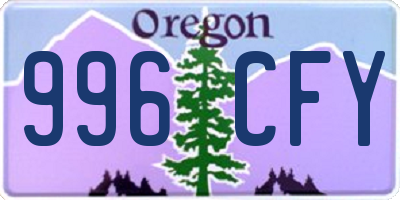 OR license plate 996CFY