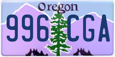 OR license plate 996CGA