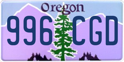 OR license plate 996CGD