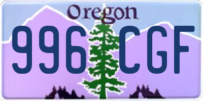OR license plate 996CGF