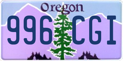 OR license plate 996CGI