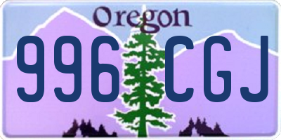 OR license plate 996CGJ