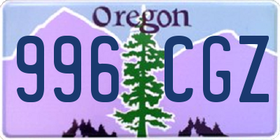 OR license plate 996CGZ