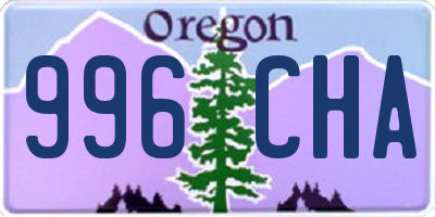 OR license plate 996CHA
