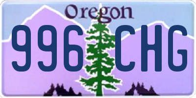 OR license plate 996CHG