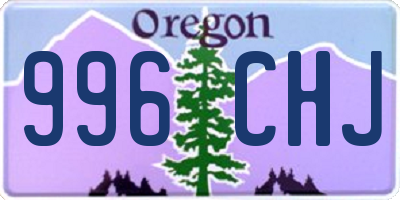 OR license plate 996CHJ