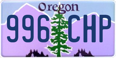 OR license plate 996CHP